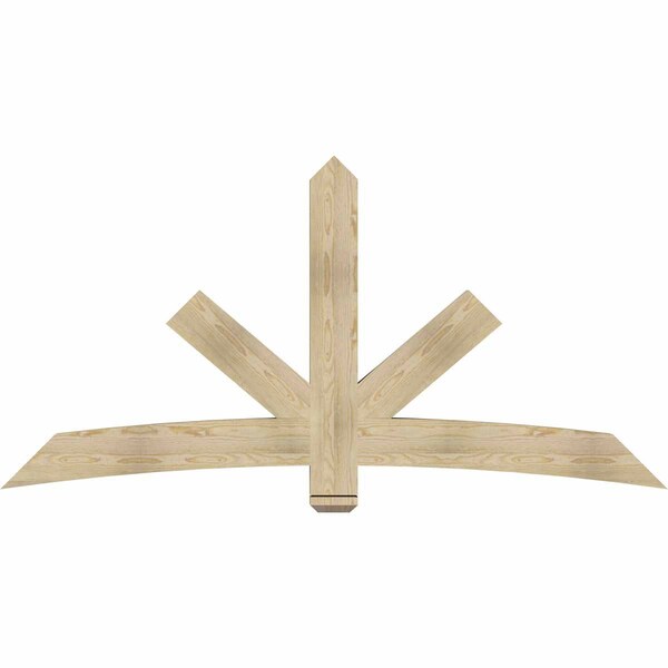 Ekena Millwork Alberta Rough Sawn Timber Gable Bracket, Douglas Fir, 84"W x 42"H x 4"D x 6"F, 12/12 Pitch GBW084X42X0406ALB00RDF - main